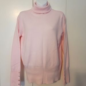 JM Collection pink turtleneck sweater